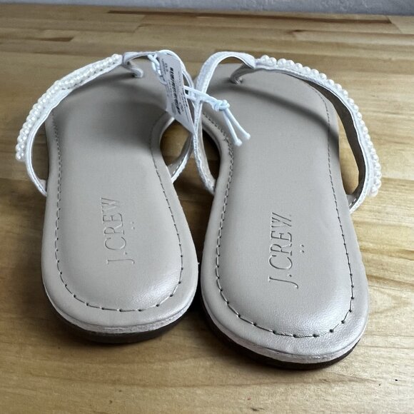 J. Crew Factory Pearl Easy Summer Flip-Flops Flat Sandal‎ Women's Size 9 FLAW - Picture 6 of 11